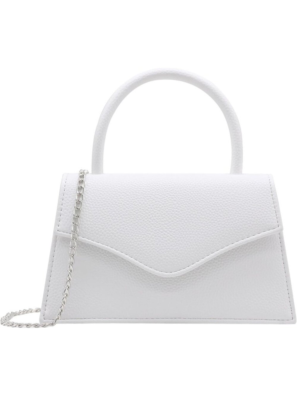 Women's White Top Handle Cocktail Prom Clutch Purse Formal Wedding Evening Bag